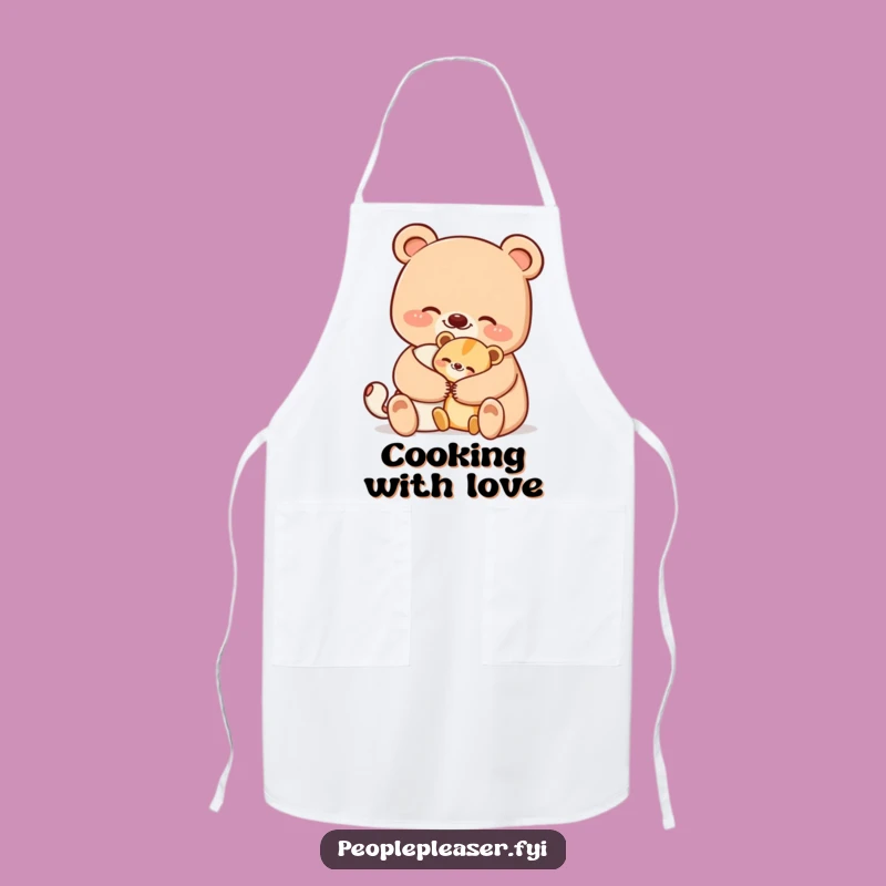 Funny Bear Hug Apron: Cook with Comedic Comfort & Kindness!