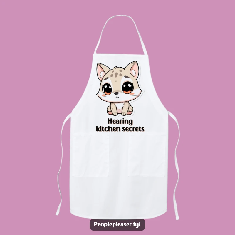 Funny Apron: Curious Animal Listening Intently, Kitchen Fun for the Observant Chef Gift