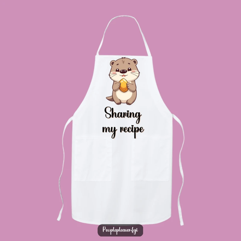 Funny Chef Otter's Sharing Apron: Playful Friend's Kitchen Wear