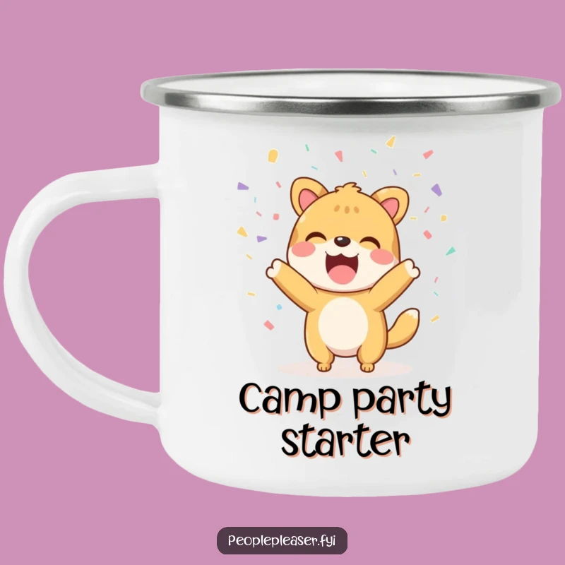 Funny Enamel Camping Mug - Animal Confetti, Outdoor Funny Gift for Campers!