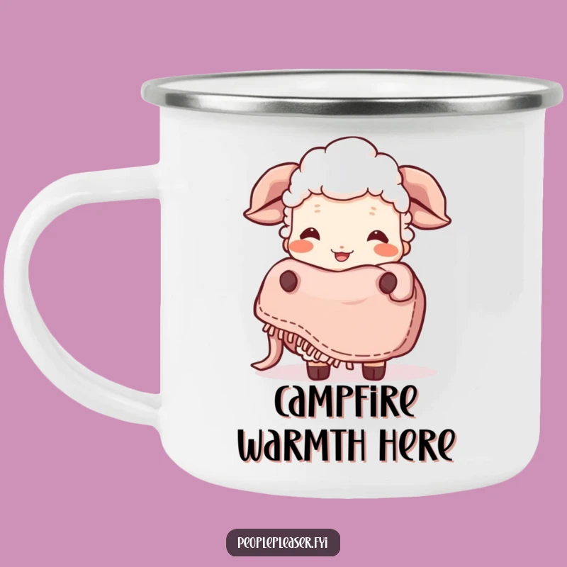 Funny Giggling Sheep Blanket Camping Mug: Your Cozy Camp Companion!
