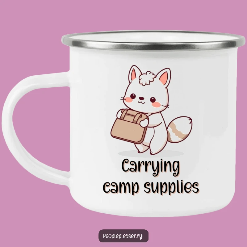 Funny Enamel Camping Mug - Animal Helper, Outdoor Funny Gift for Campers!