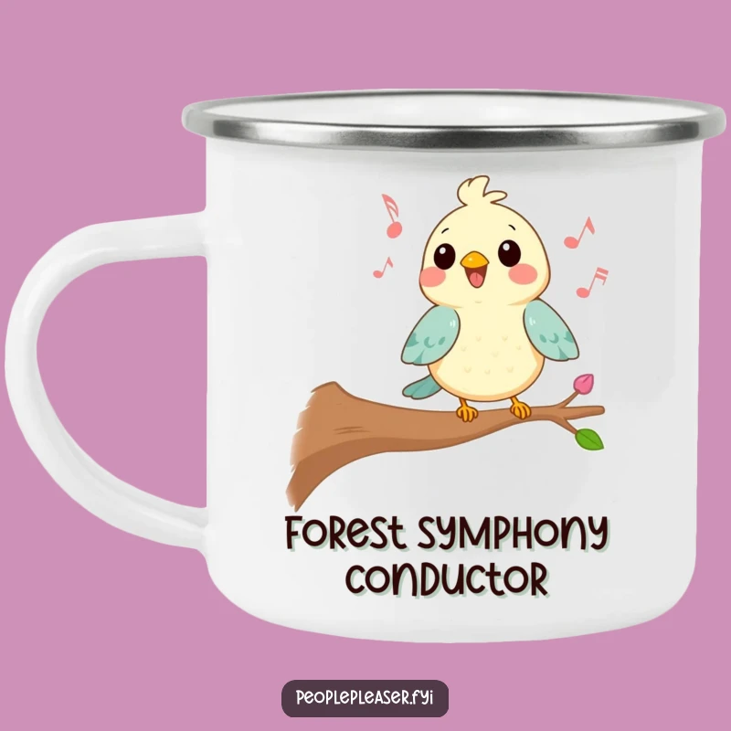 Durable Funny Kawaii Bird Camping Mug, Melodious Adventures, Outdoor Gift
