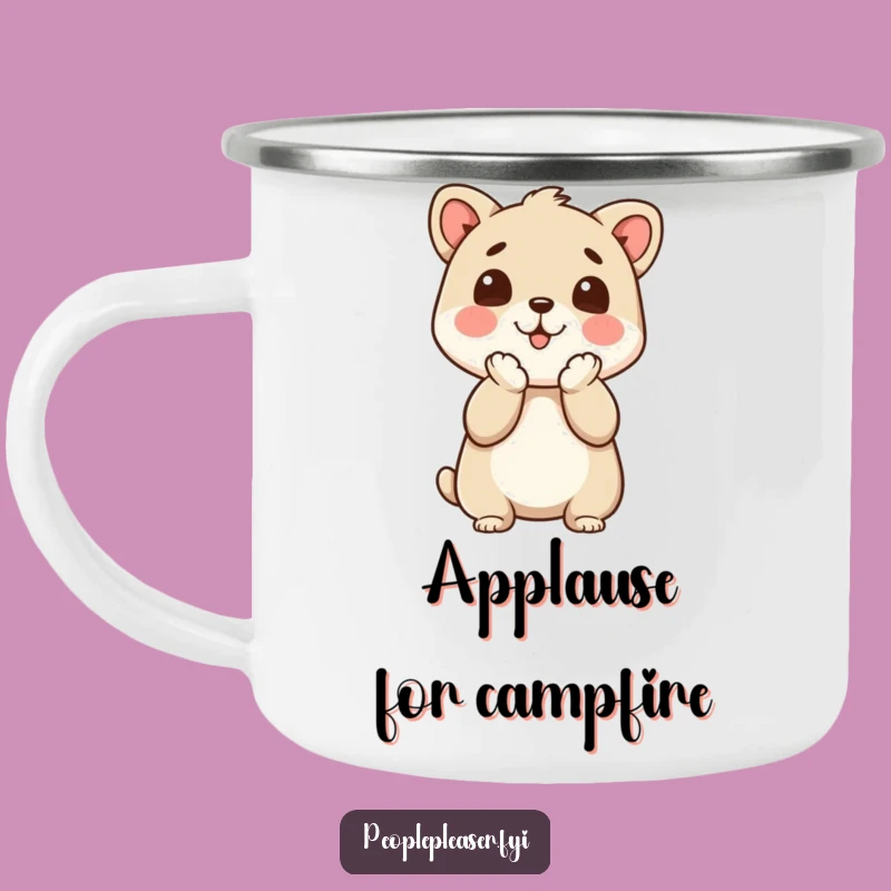Funny Enamel Camping Mug - Animal Applauds, Outdoor Funny Gift for Campers!