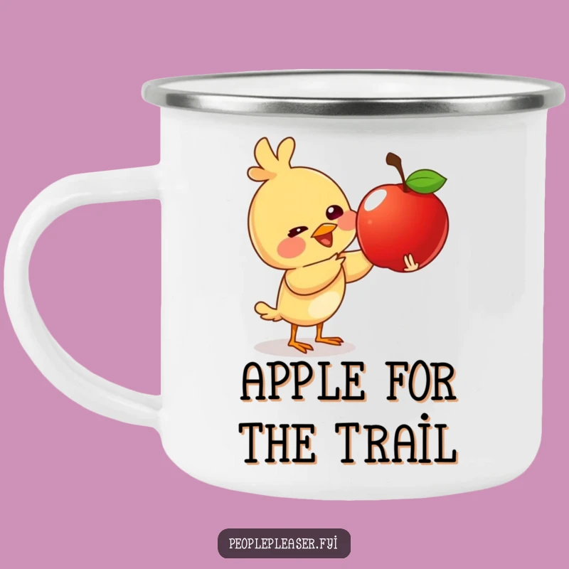 Funny Giggling Bird Apple Camping Mug - Outdoor Cute Gift