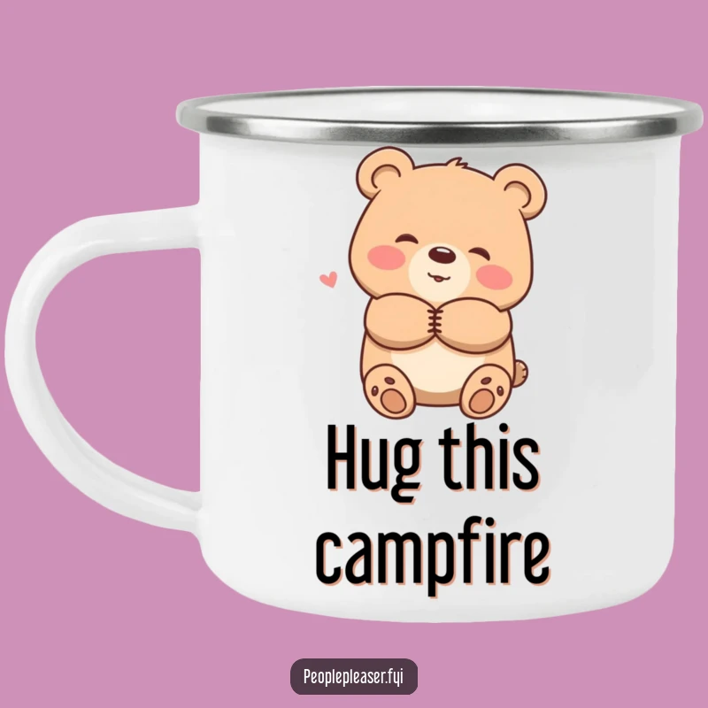 Funny Smiling Bear Hug Camping Mug - Outdoor Comfort Gift