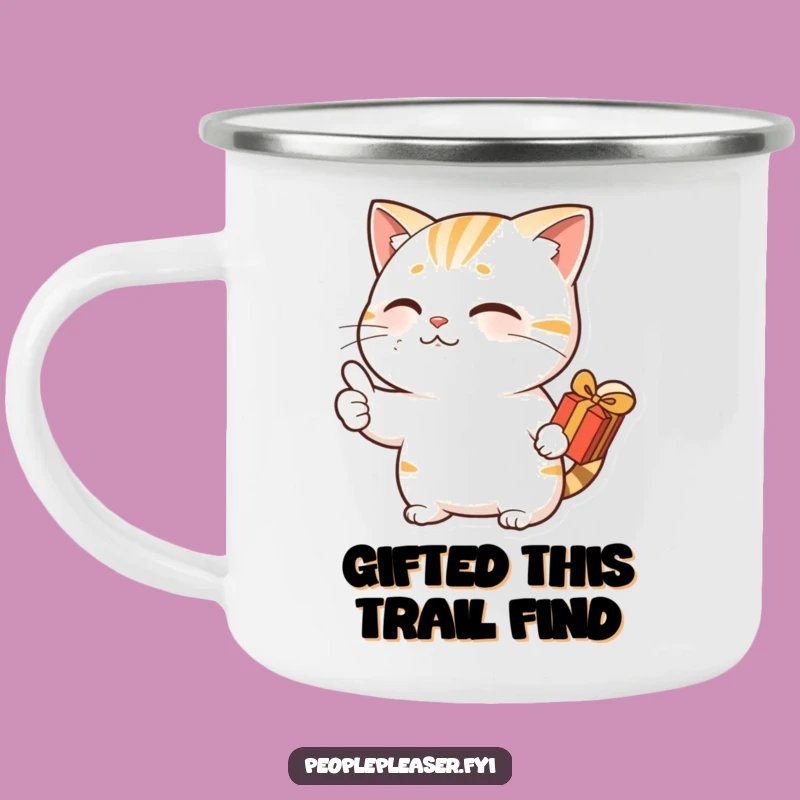 Funny Nodding Cat Thumbs Up Camping Mug - Outdoor Cat Lover Gift