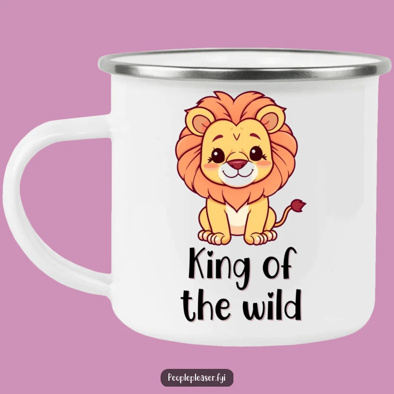 Funny Roaming Lion Coin Camping Mug: Gentle King's Outdoor Gear