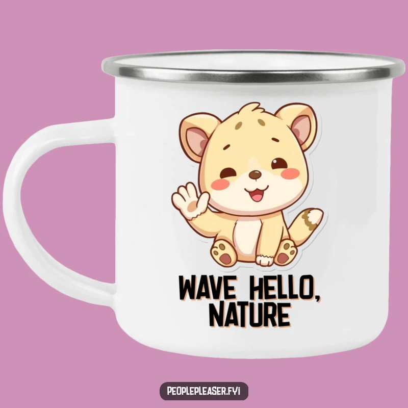 Funny Animal Waving Camping Mug - Friendly Sips and a Hilarious Gift!