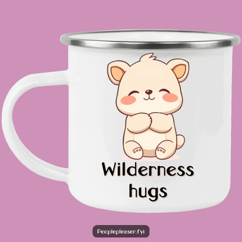 Funny Hugging Animal Camping Mug: Gentle Character's Embrace, Outdoor Funny Gift