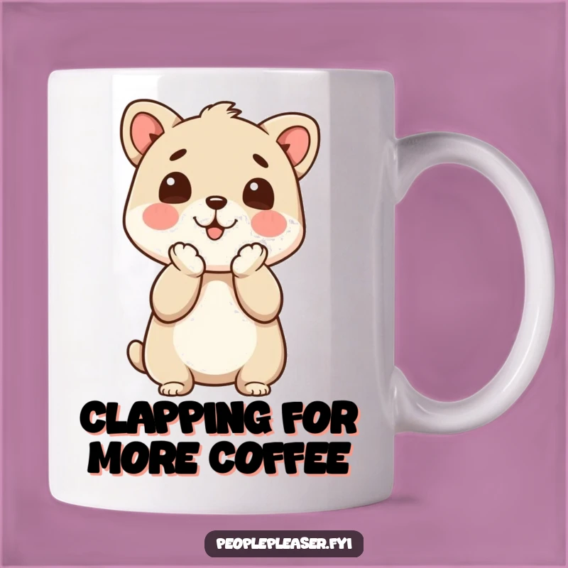 Funny Approval Mug - Cheerful Animal Claps, Perfect Funny Gift for Supporters!