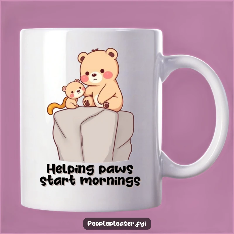Funny Bear Helping Mug: Gentle Giant's Funny Gift for Kind Souls