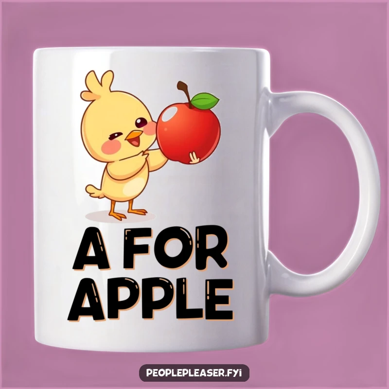 Funny Giggling Bird Apple Gift Mug - Whimsical Cute Gift Idea