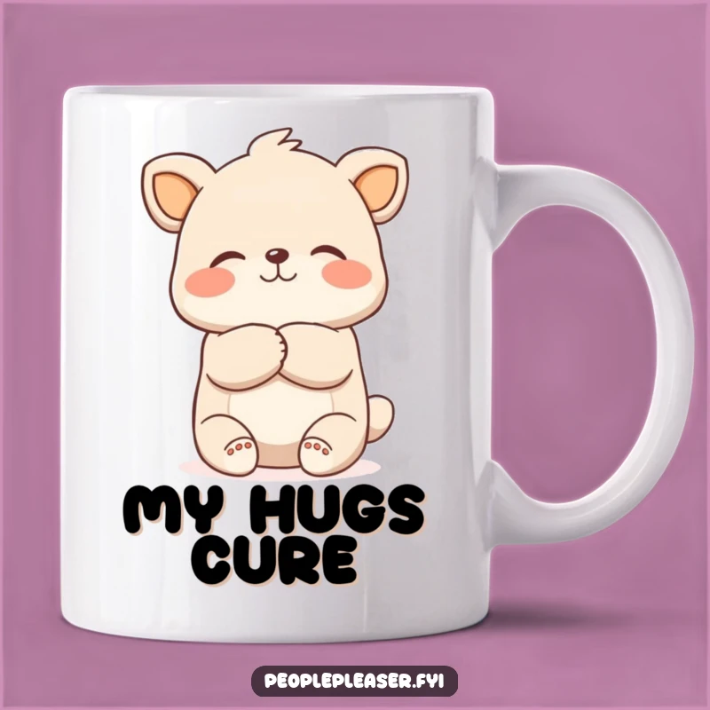 Funny Hugging Animal Mug: A Gentle Character's Comforting Embrace, Perfect Funny Gift