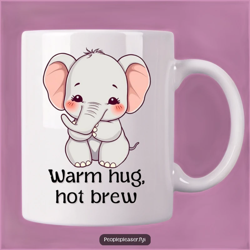 Funny Kawaii Elephant Mug, Gentle Hugger, Comforting Gift for Loved Ones