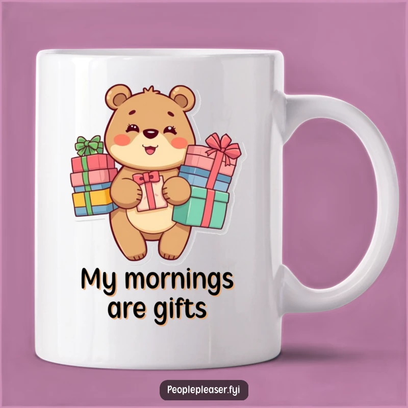 Funny Bear Gift Mug: Helpful Bear with Presents, Perfect Funny Gift for Givers!