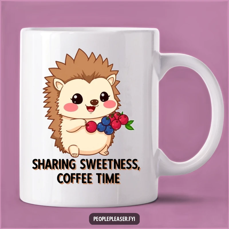 Funny Kawaii Hedgehog Mug, Generous Friend, Kind Gift for Givers