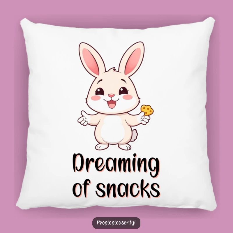 Funny Bunny Treats Pillow: Cozy Cuddles with Comedic Sweetness!