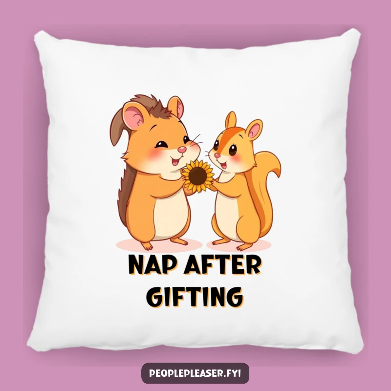 Funny Hamster & Squirrel Seed Gift Pillow, Soft Decorative Accent