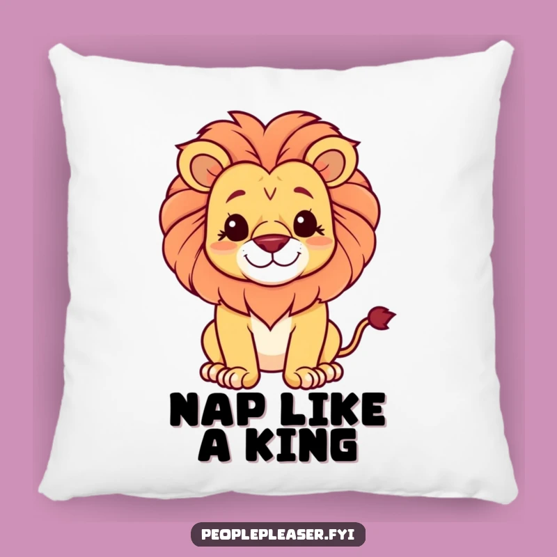 Funny Lion's Gentle Smile Pillow: Proud King's Comfy Gift
