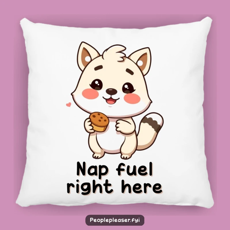 Funny Decorative Pillow - Animal Character Offering Treat - Cozy Gift Idea