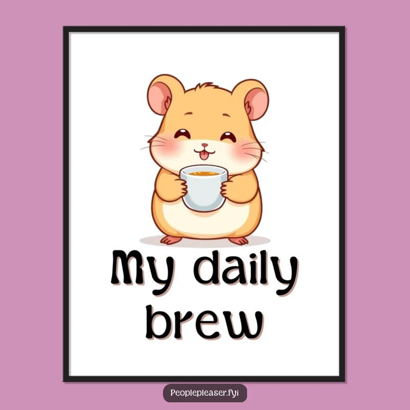 Funny Hamster Tea Party Digital Print: Cute Rodent Art, Instant Download Hilarious Gift!