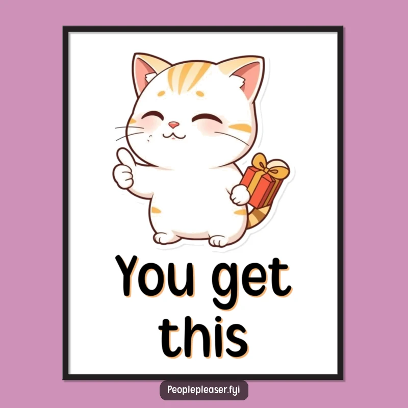 Funny Nodding Cat Thumbs Up Digital Art - Instant Cat Decor Gift