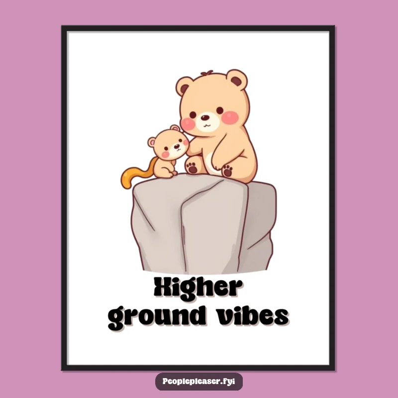 Funny Bear Helping Digital Print: Instant Funny Gift for Art Lovers