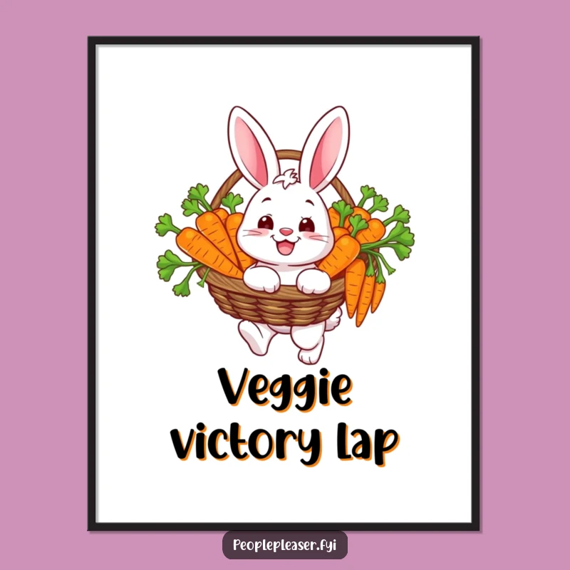 Funny Bunny Carrot Joy Digital Art - Instant Whimsical Download Gift