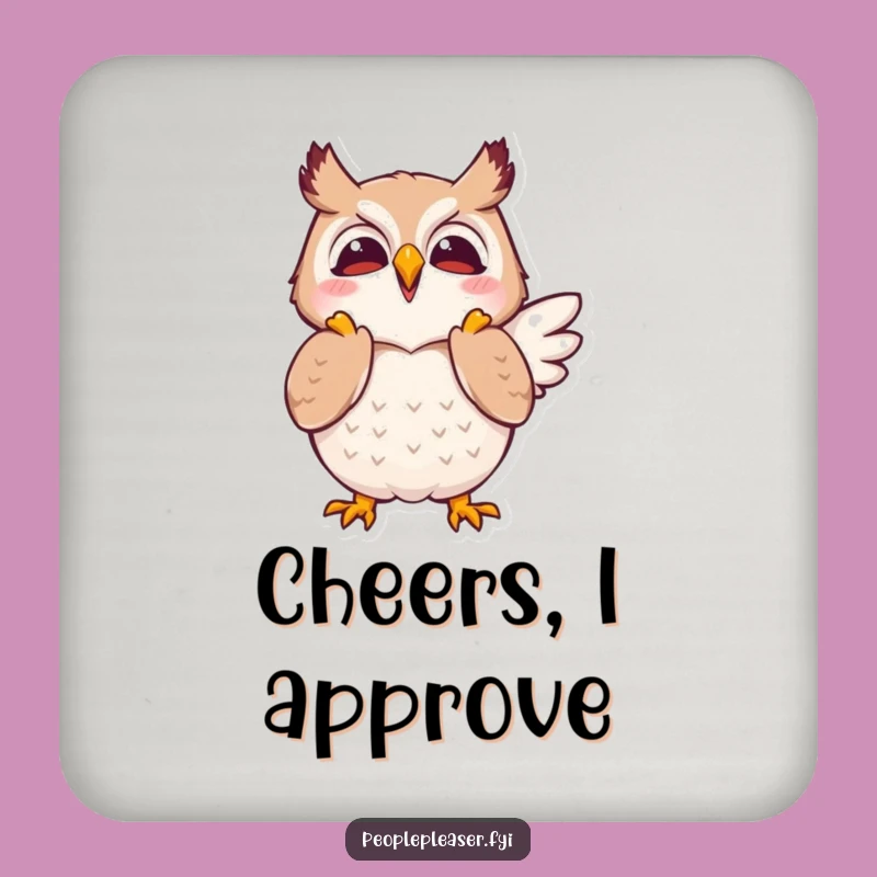 Funny Owl Clapping Wings Coasters - Protect Surfaces, Cute Funny Gift