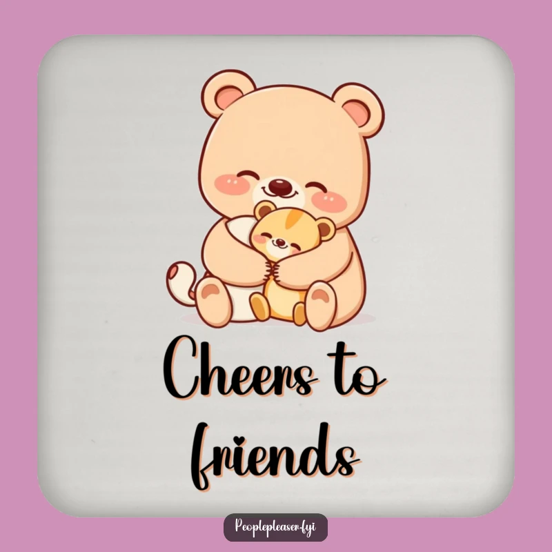 Funny Bear Hug Coaster: Protect Surfaces with Comedic Comfort!