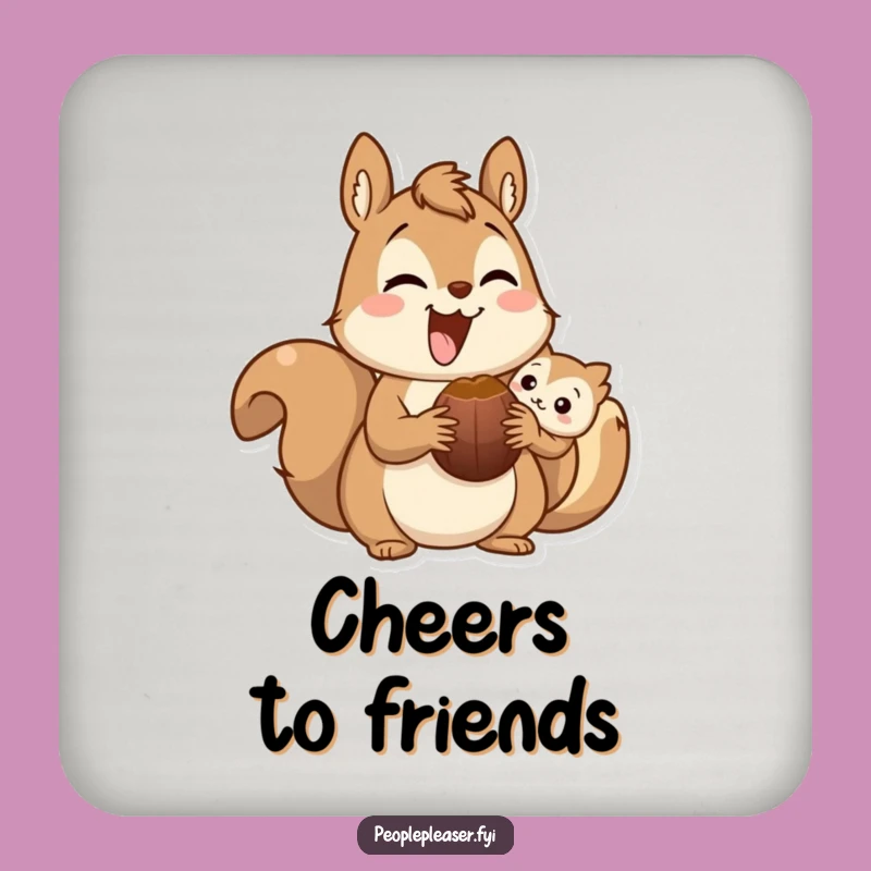 Funny Squirrel Friendship Coaster: Cute Rodent Drink Protector, Stylish & Hilarious Gift!