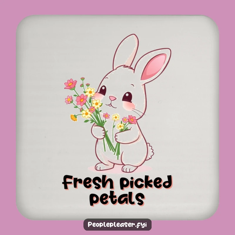 Funny Rabbit Flower Coaster Set: Protect Surfaces with this Funny Gift