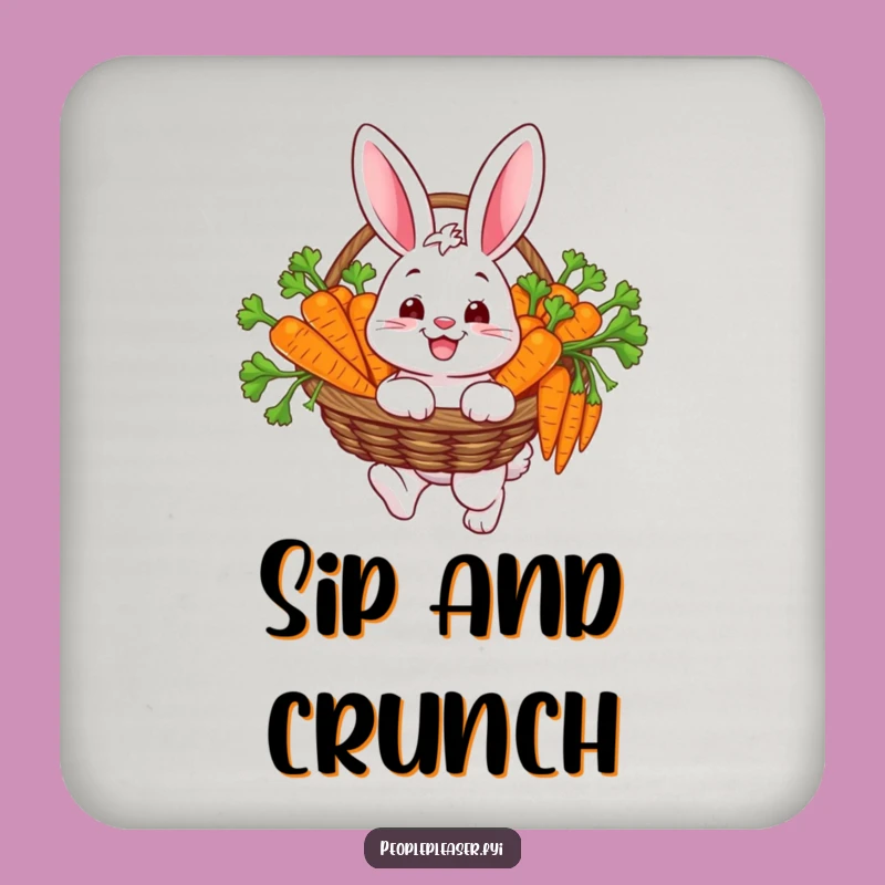 Funny Bunny Carrot Coaster - Protect Surfaces Gift