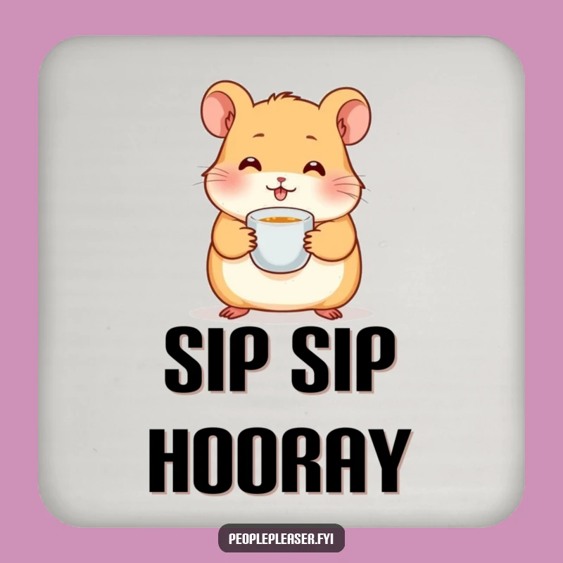 Funny Hamster Tea Coaster: Cute Rodent Drink Protector, Stylish & Hilarious Gift!
