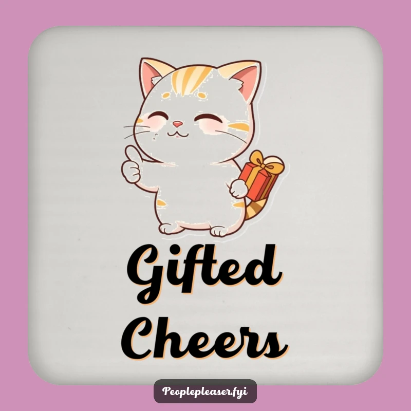 Funny Nodding Cat Thumbs Up Coaster - Protect Surfaces with Humor