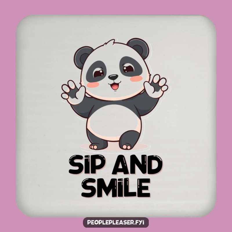 Funny Panda Greeting Coaster: Cute Character Drink Protector, Stylish & Hilarious Gift!