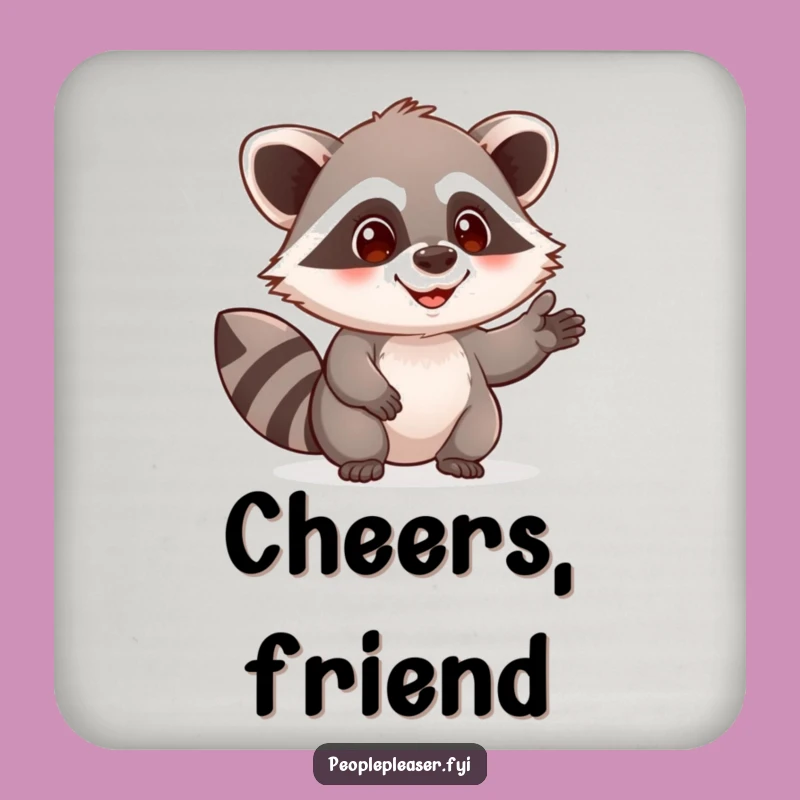 Funny Raccoon Helper Coaster: Cute Character Drink Protector, Stylish & Hilarious Gift!