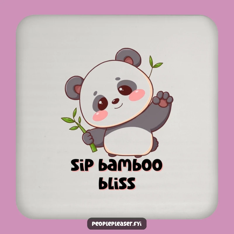 Funny Panda Bamboo Coaster: Protect Surfaces with Adorable Style