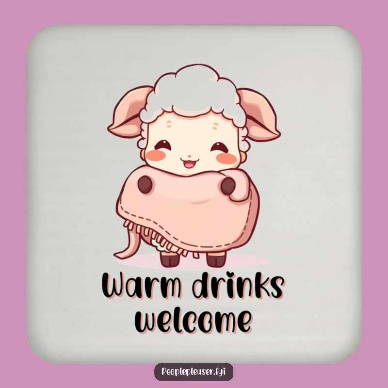 Funny Giggling Sheep Blanket Coaster: Protect Surfaces with Cozy Cheer!