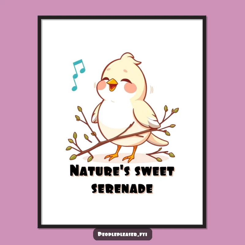 Funny Bird Melody Poster: Cheerful Twig Arranger Art, Perfect Funny Gift!