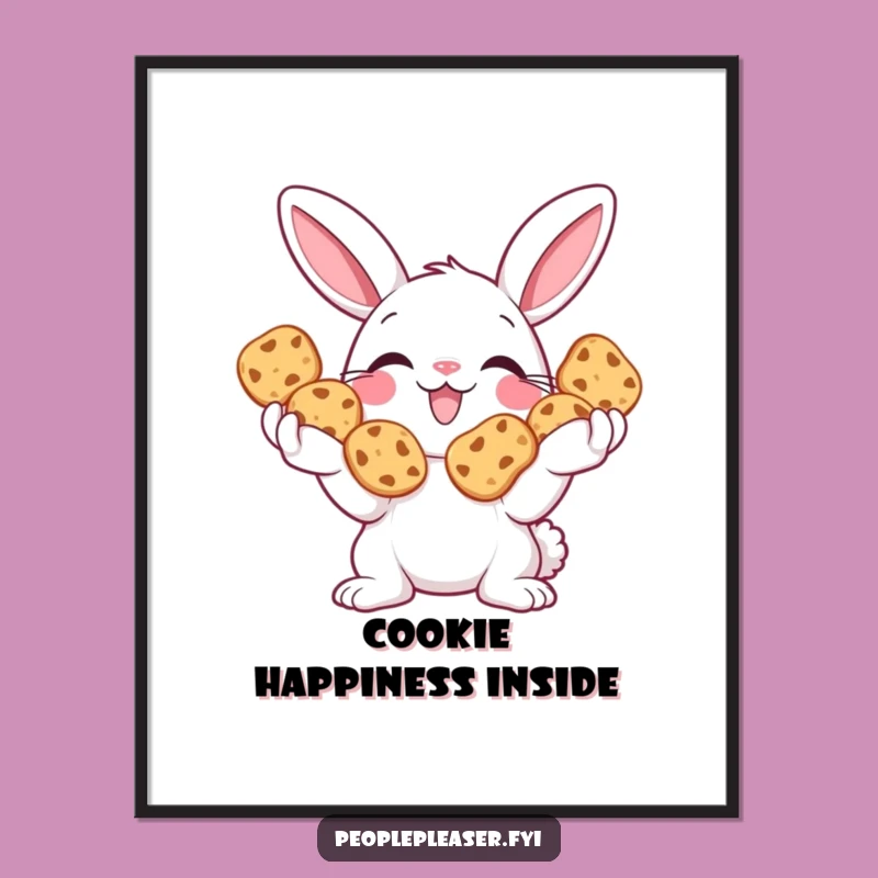 Funny Bunny Cookie Poster: Sweet Sprites' Art, Delightful Funny Gift for Kitchens!