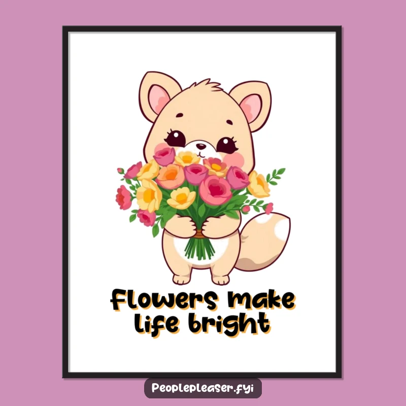 Funny Cute Animal Poster: Wall Art That Blooms with Love, Perfect Decor!
