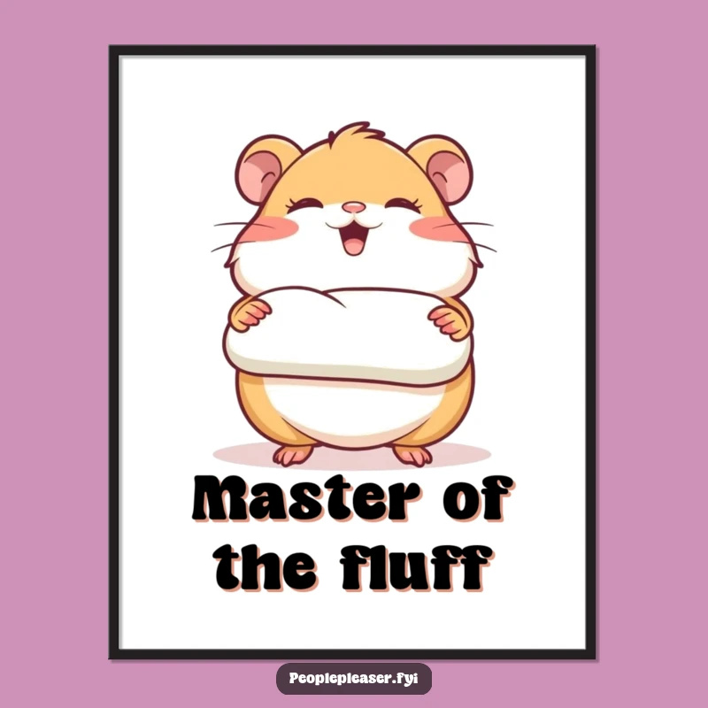 Funny Hamster Nest Poster - Whimsical Cozy Wall Art Gift