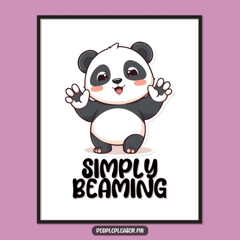 Funny Panda Hello Poster: Adorable Character Art, Charming & Hilarious Wall Decor Gift!