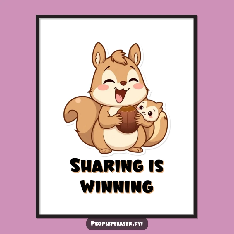 Funny Squirrel Friendship Poster: Adorable Rodent Art, Charming & Hilarious Wall Decor Gift!