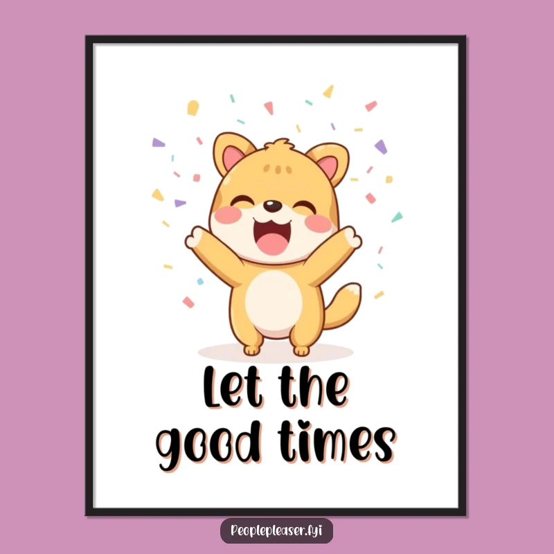 Funny Wall Art Poster - Animal Confetti Shower, Inspiring Funny Gift for Parties!