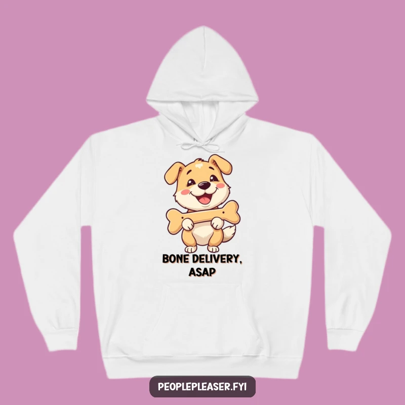 Funny Happy Dog Bone Fetch Hoodie - Cozy Dog Lover Gift