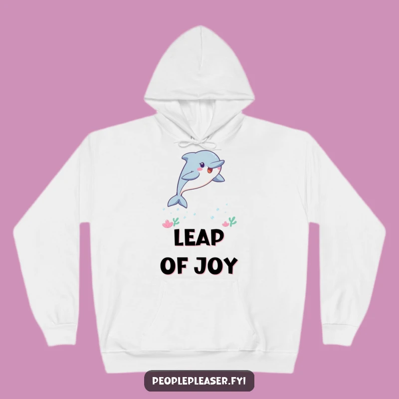 Cozy Funny Kawaii Dolphin Hoodie: Playful Leaping Dolphin, Your Next Funny Gift
