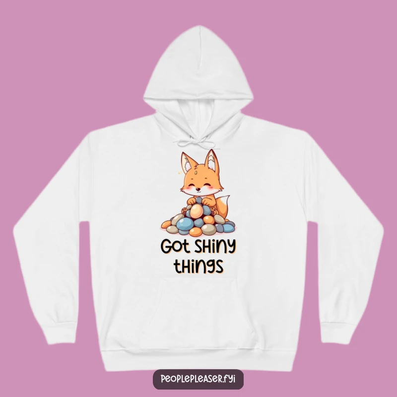 Funny Fox Pebble Hoarder Hoodie: Cozy & Hilarious Gift for Clever Collectors